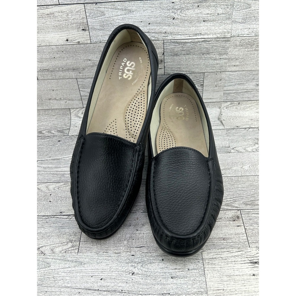 SAS Tripad Comfort Women Size 10M Black Leather Loafers Moccasins‎ K58230725